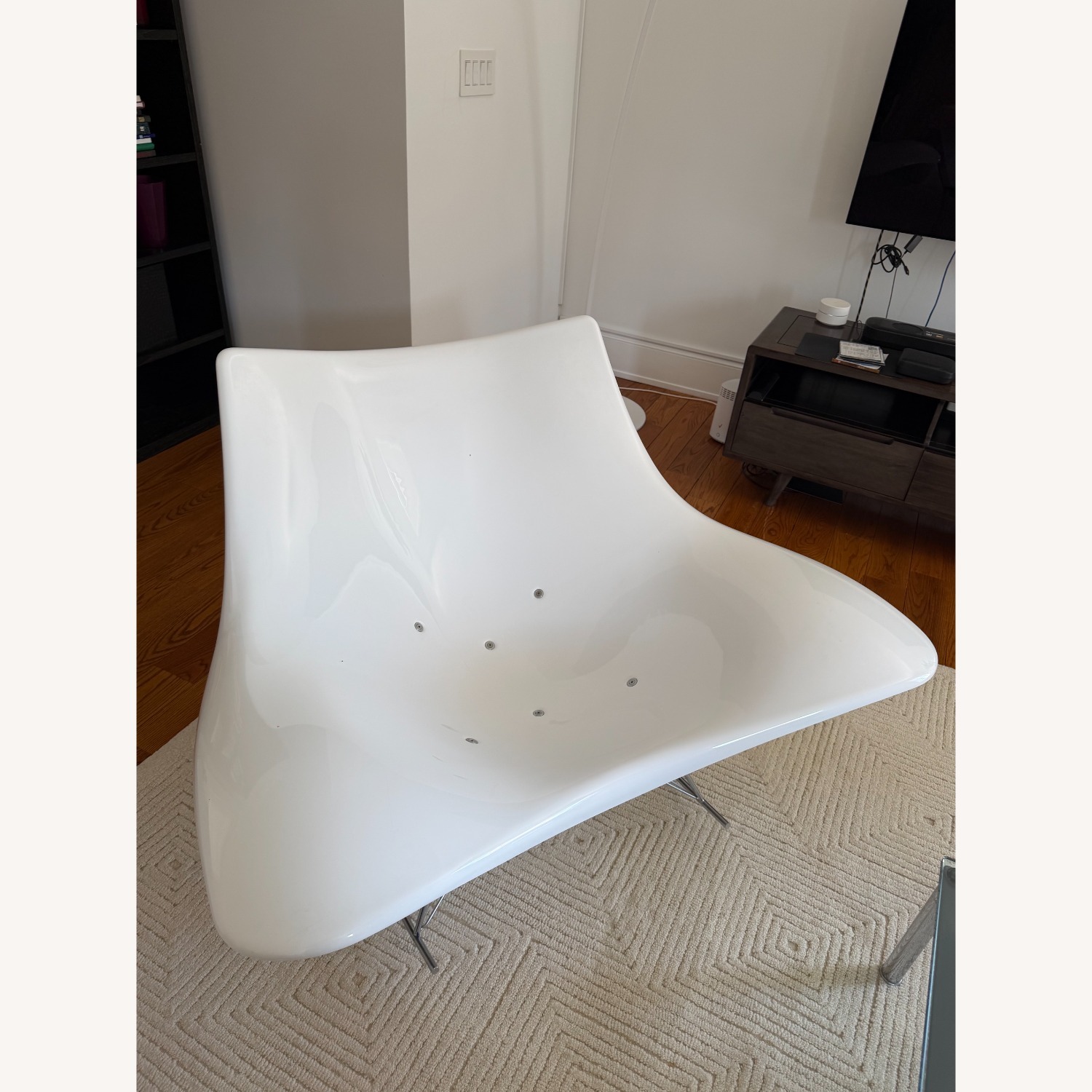 Thomas Pedersen White Lacquer Armchair - image-2