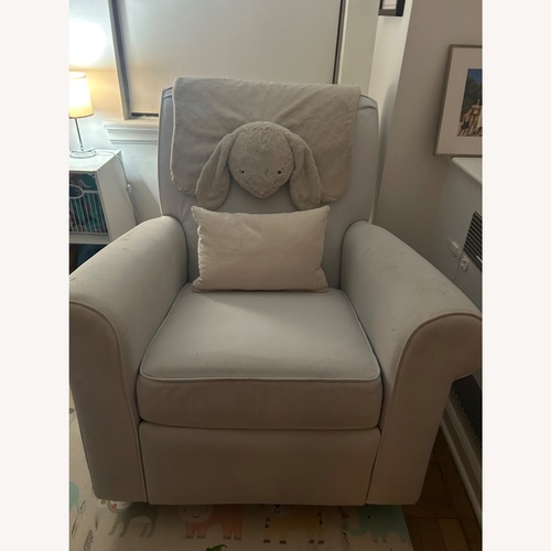Used Pottery Barn Kids Light Gray Velvet Recliner for sale on AptDeco