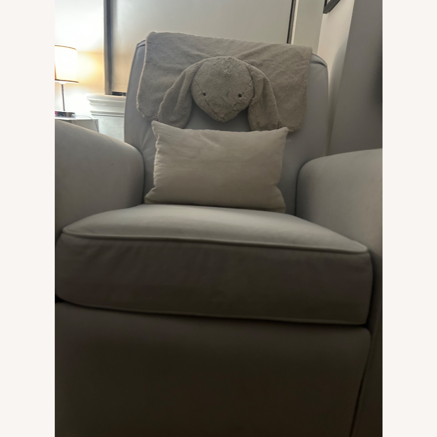 Pottery Barn Kids Light Gray Velvet Recliner - image-4