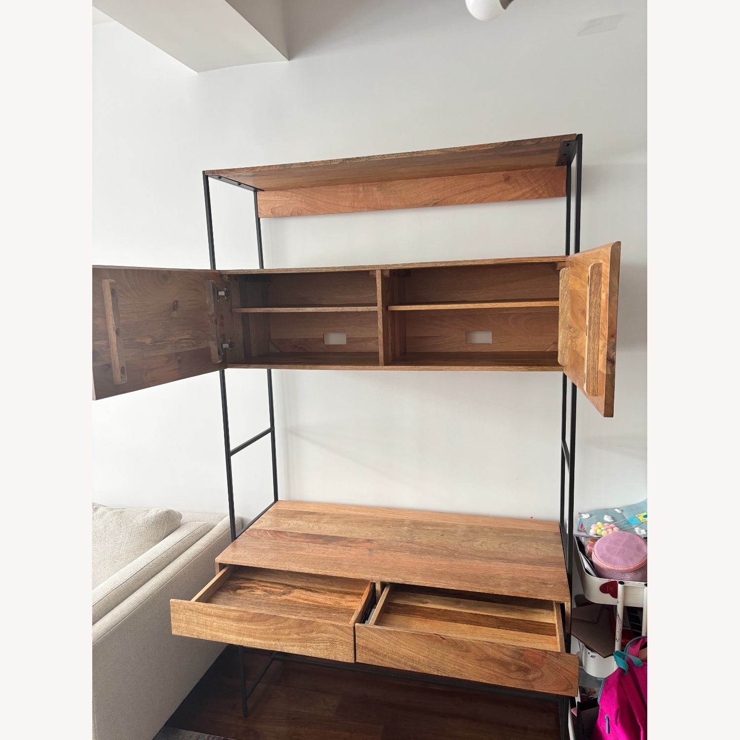 West Elm Natural Wood Desk - image-4