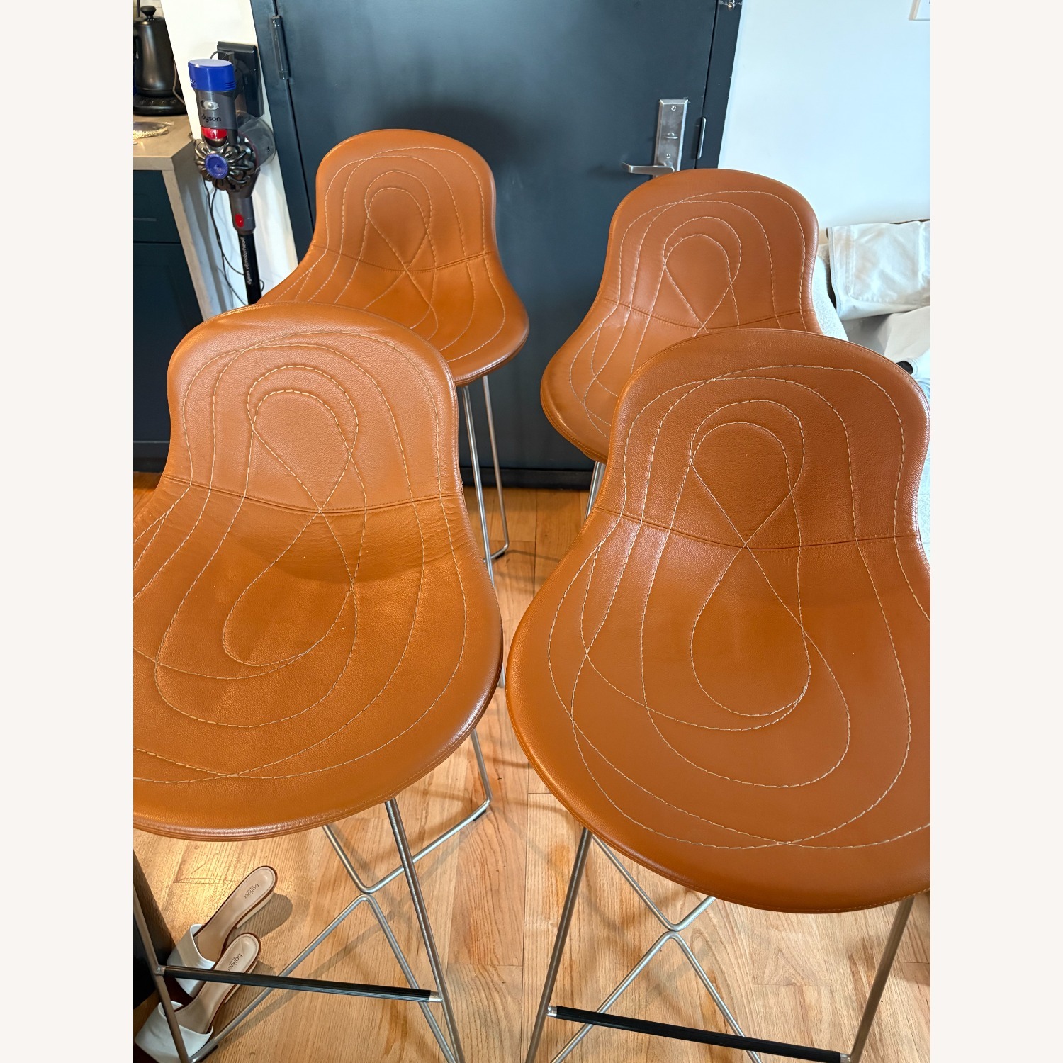 Tacchini Doodle Leather Stools - image-2
