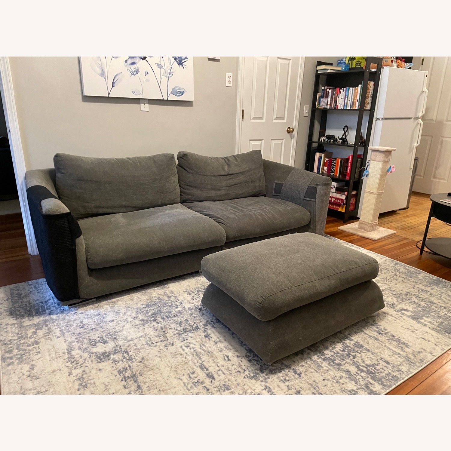 Valyou Feathers Dark Gray Fabric 3+ Seater Sofa - image-3