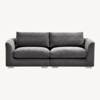 Valyou Feathers Dark Gray Fabric 3+ Seater Sofa