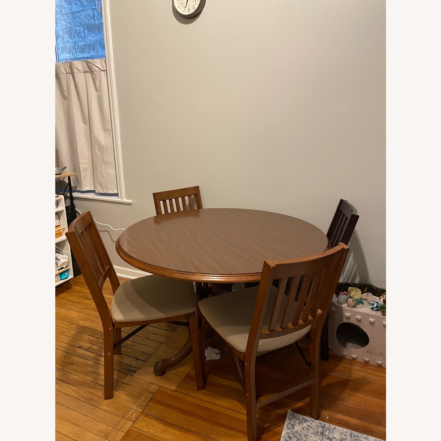 Dark Brown Wood Dining Set - image-1