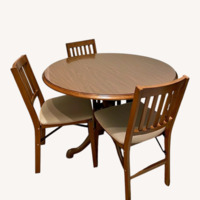 Dark Brown Wood Dining Set