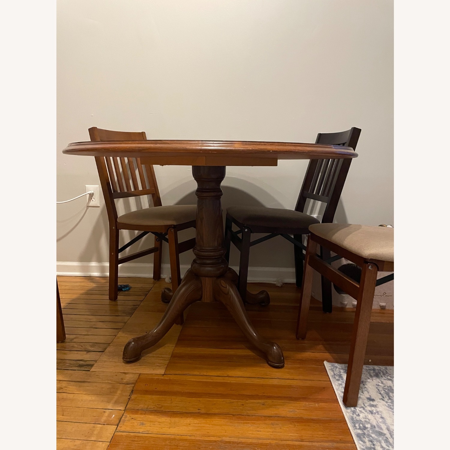 Dark Brown Wood Dining Set - image-3