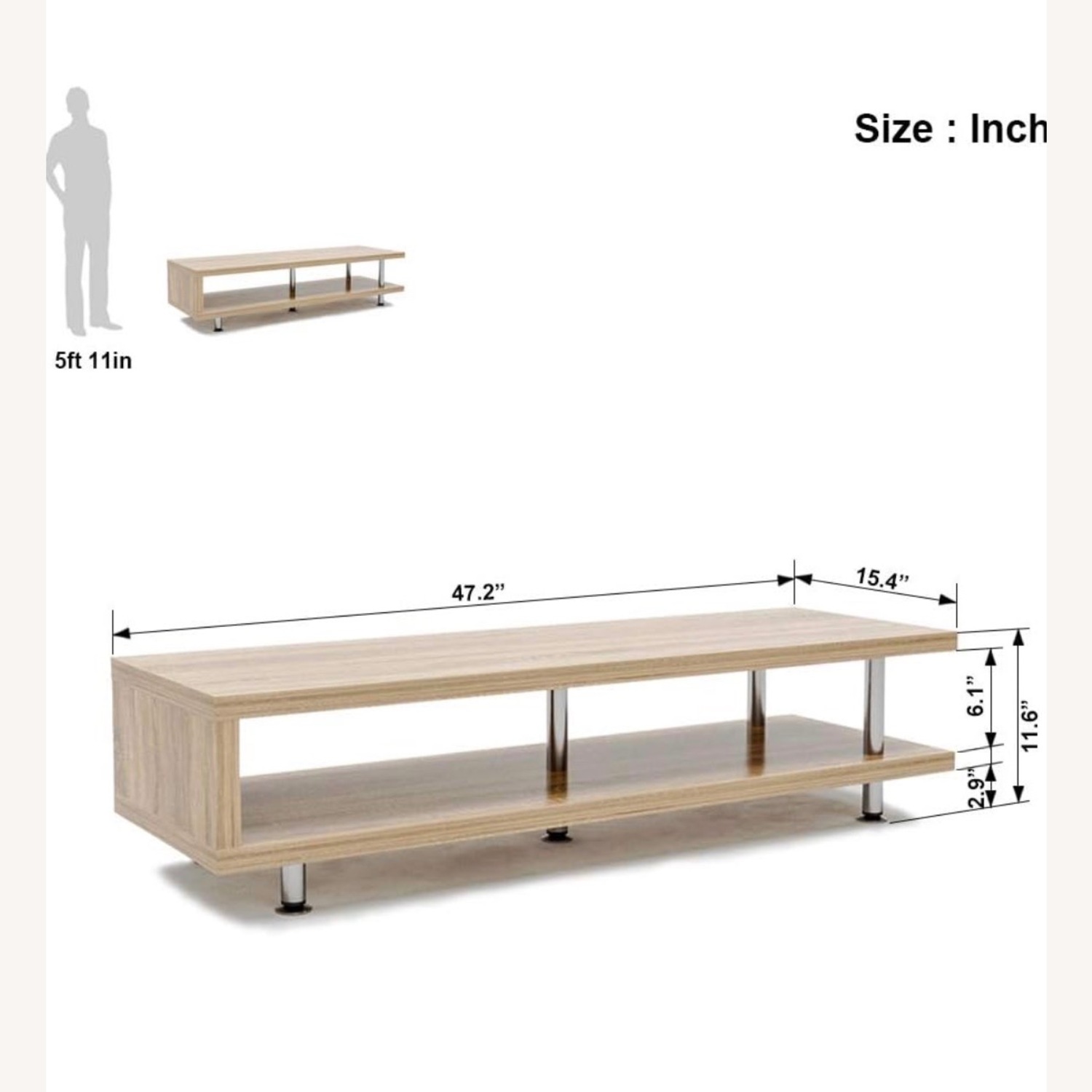 Light Brown Wood Media Storage - image-2