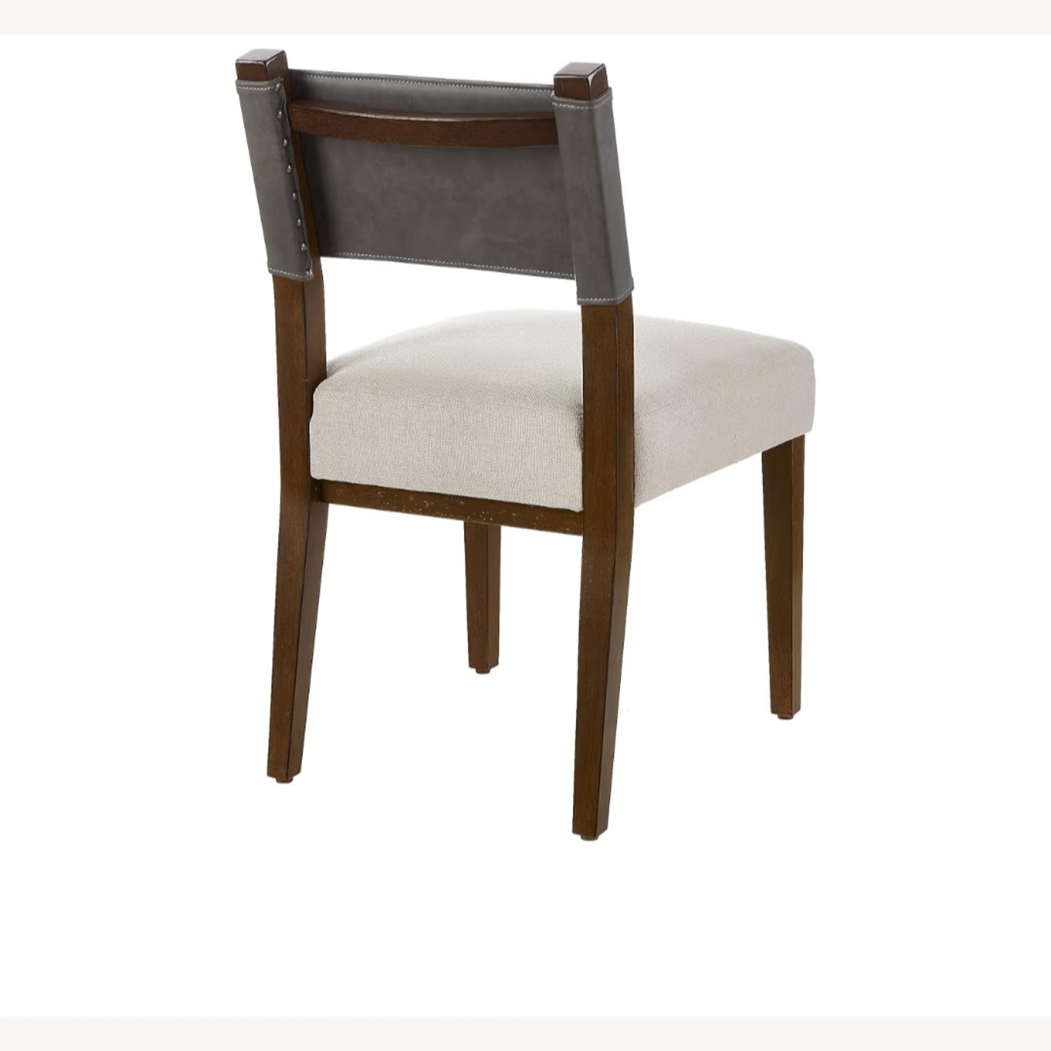 Armless Chair with Leather Back Linen Cushion - image-9