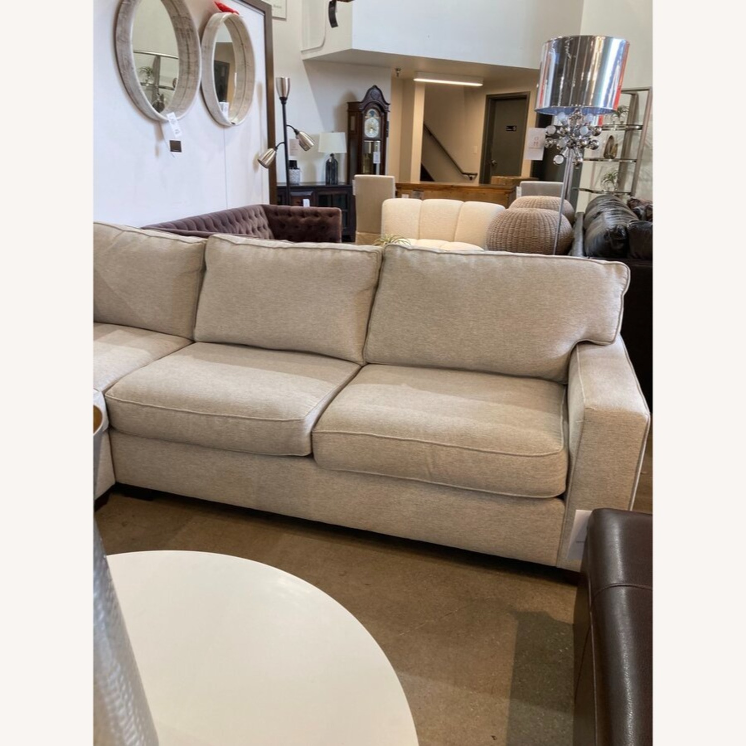 L-Shape Fabric Track Arm Sectional Dove - image-11