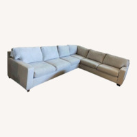 L-Shape Fabric Track Arm Sectional Dove