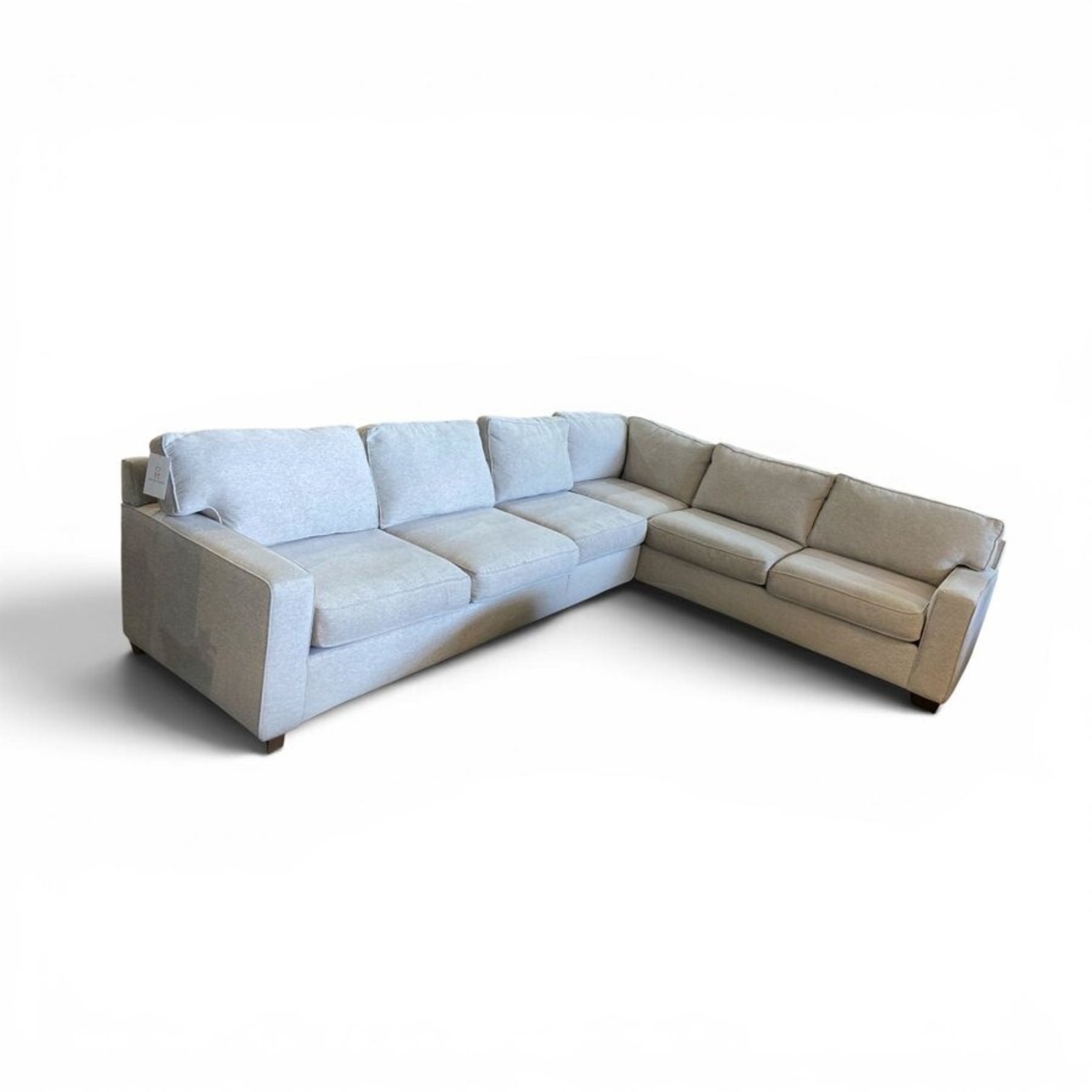 L-Shape Fabric Track Arm Sectional Dove - image-1