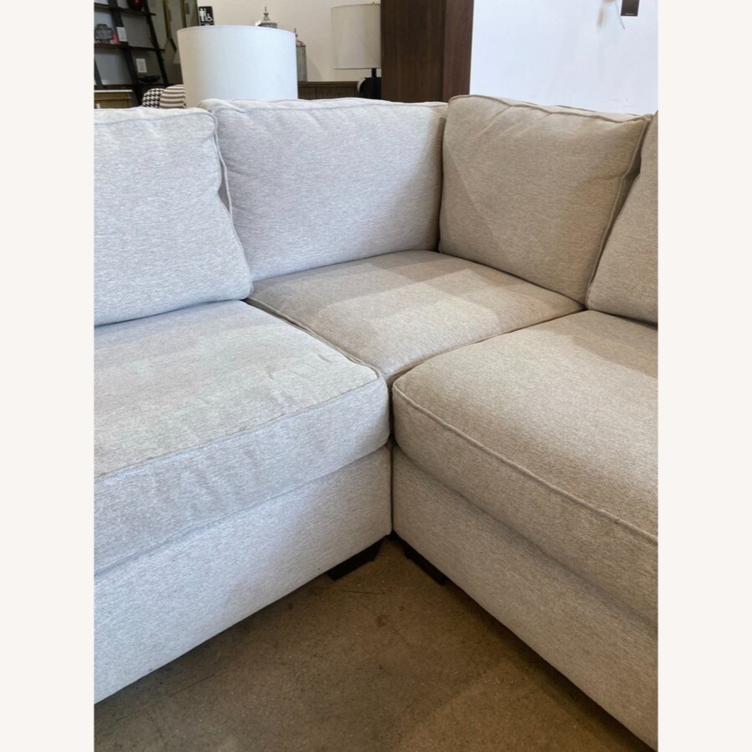 L-Shape Fabric Track Arm Sectional Dove - image-4