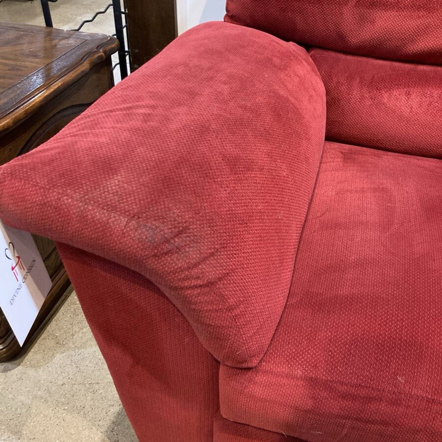 Curved Fabric Manual Recliner Sectional Red  - image-8
