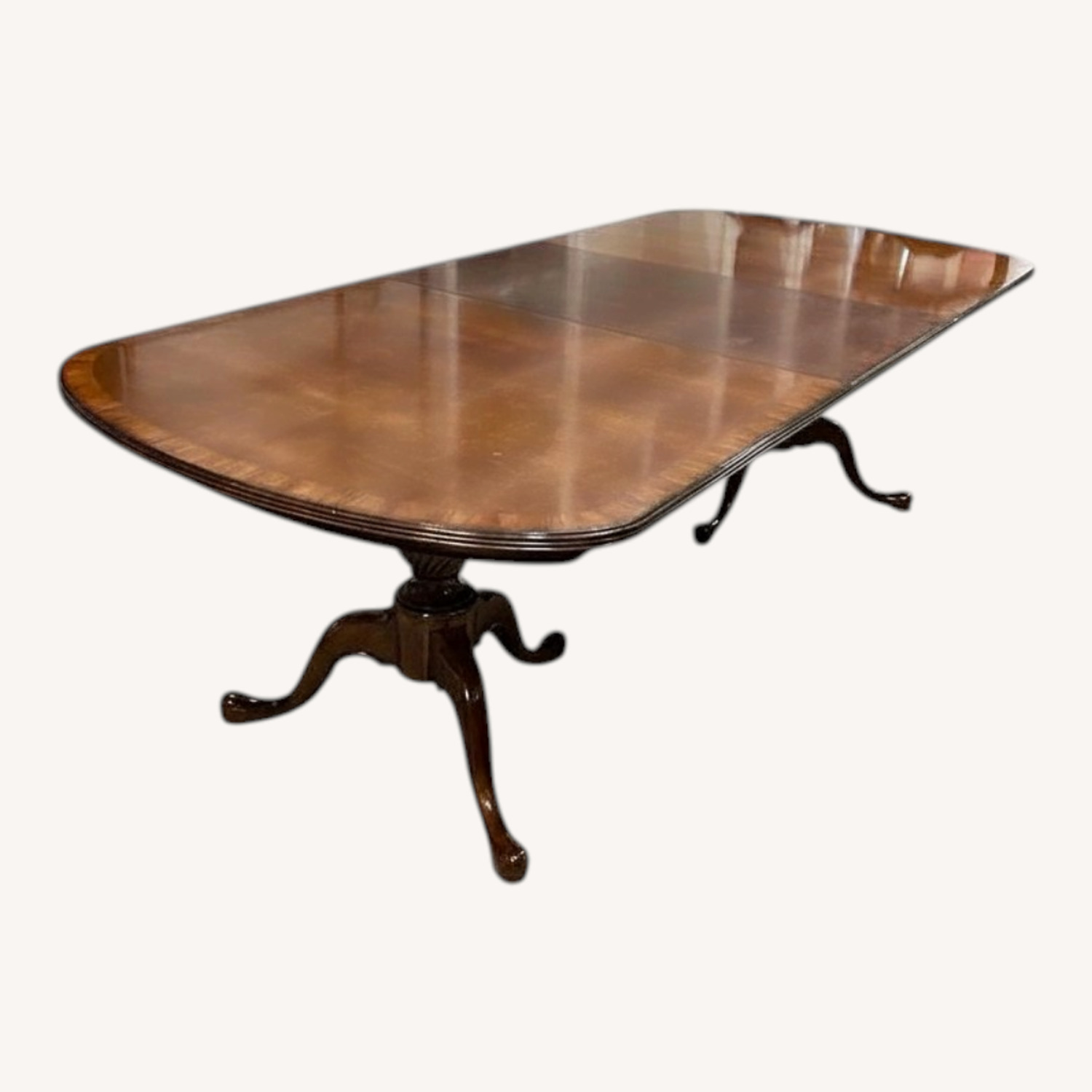 Queen Anne Double Pedestal Dining Table - image-0