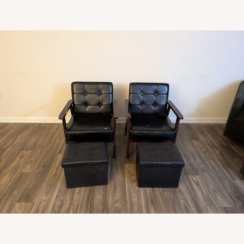 Used Bob's Discount Furniture Black Wood Accent Chairs for sale on AptDeco