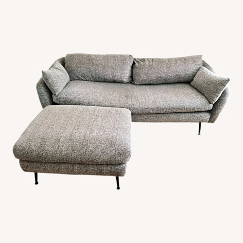 Used Albany Park Light Gray 3+ Seater Sofa With Ottoman for sale on AptDeco