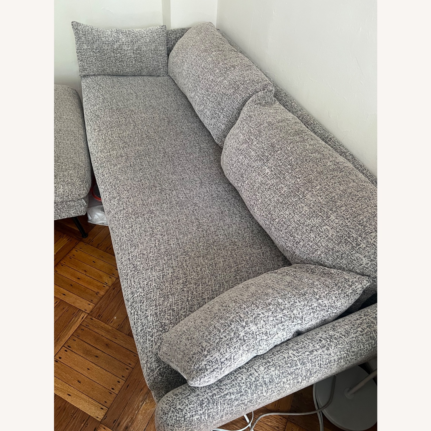 Albany Park Light Gray 3+ Seater Sofa With Ottoman - image-2