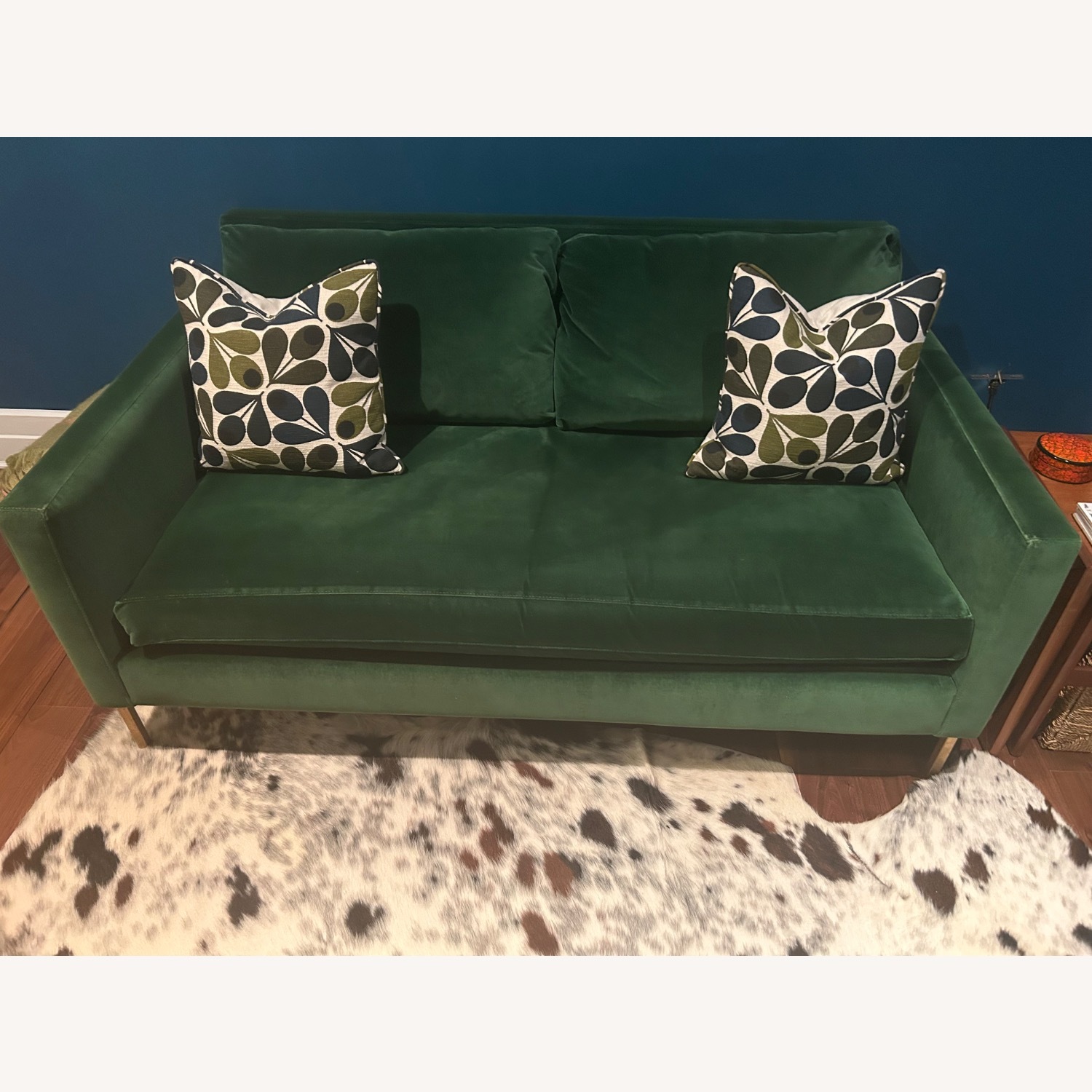 ABC Carpet and Home Green Velvet 2 Seater Sofa - image-1