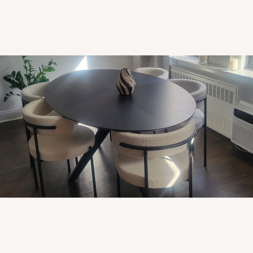 Used AllModern Fenway Black Wood Dining Table for sale on AptDeco