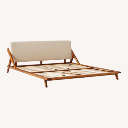 Used CB2 Drommen Acacia Wood Bed for sale on AptDeco