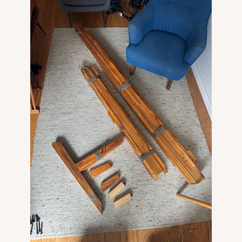Used CB2 Drommen Acacia Wood Bed for sale on AptDeco