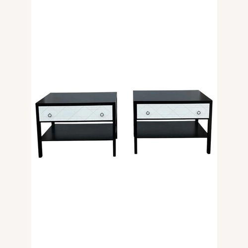 Used Pair of Modern Black And White Nightstands for sale on AptDeco