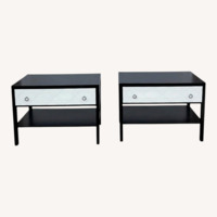 Pair of Modern Black And White Nightstands