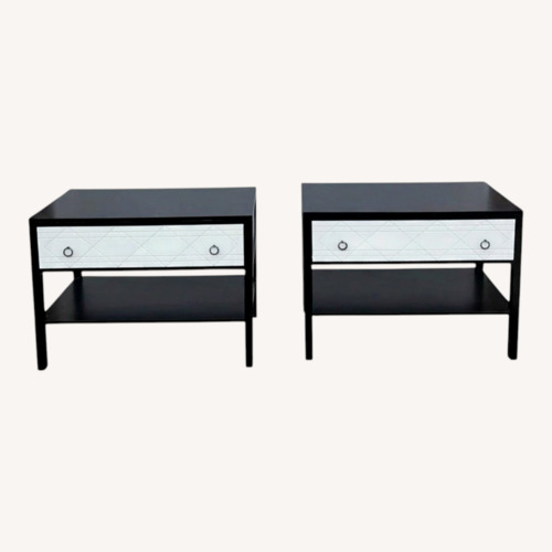 Used Pair of Modern Black And White Nightstands for sale on AptDeco