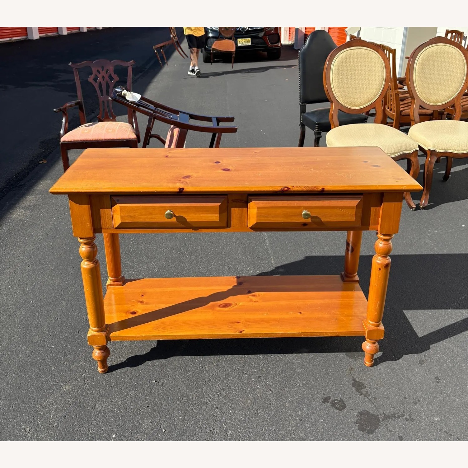 Knotty Pine Console Table - image-2