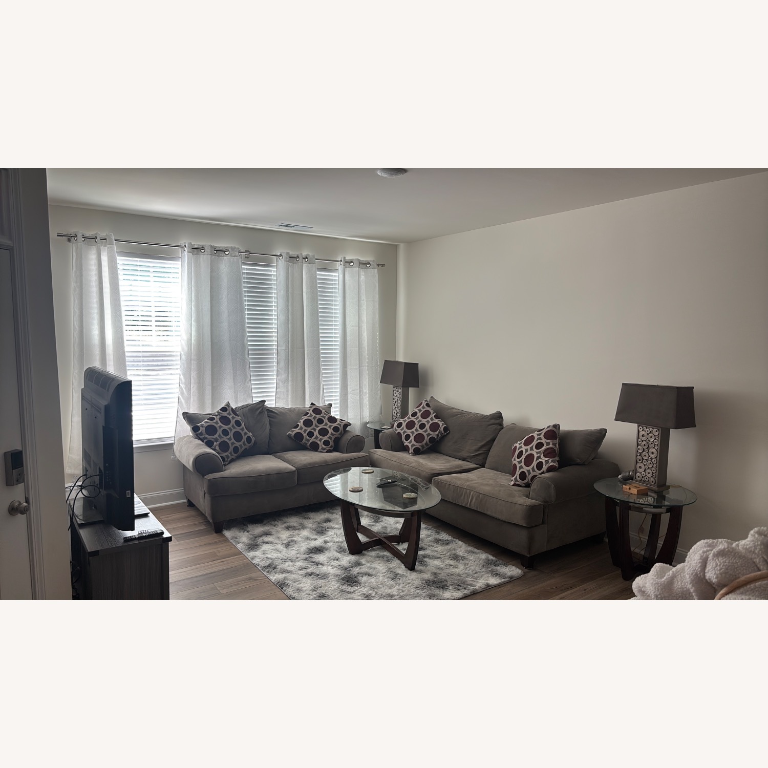 Dark Gray Fabric 2 Seater Sofa - image-2