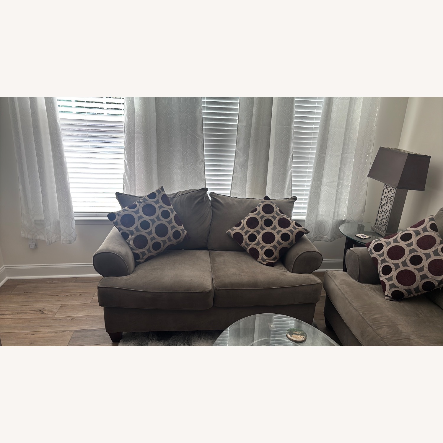 Dark Gray Fabric 2 Seater Sofa - image-3