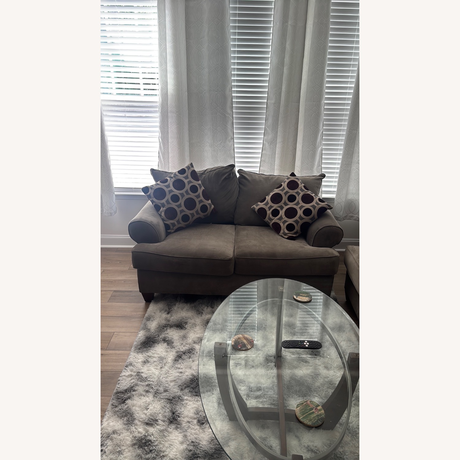 Dark Gray Fabric 2 Seater Sofa - image-1