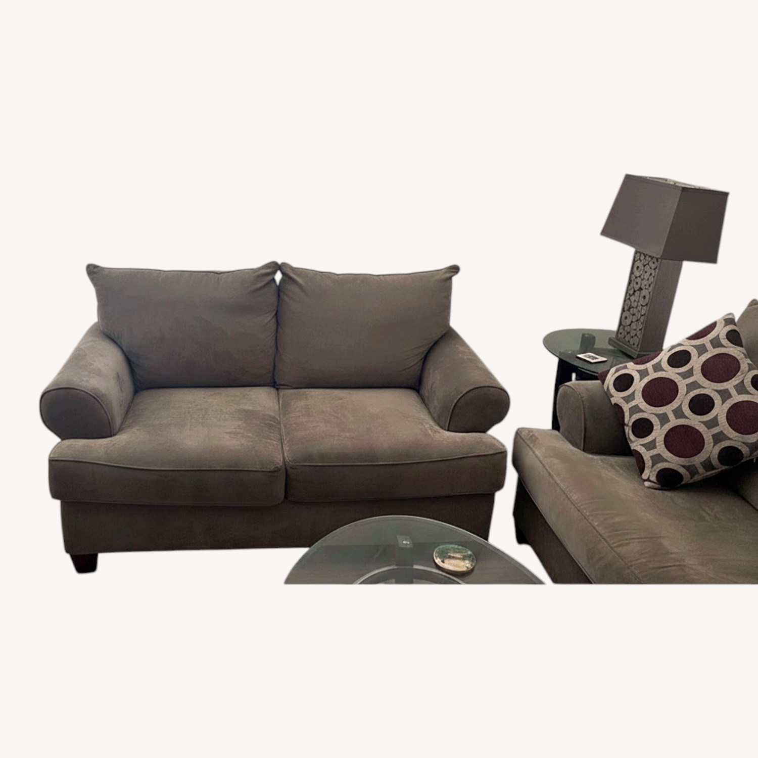 Dark Gray Fabric 2 Seater Sofa - image-4