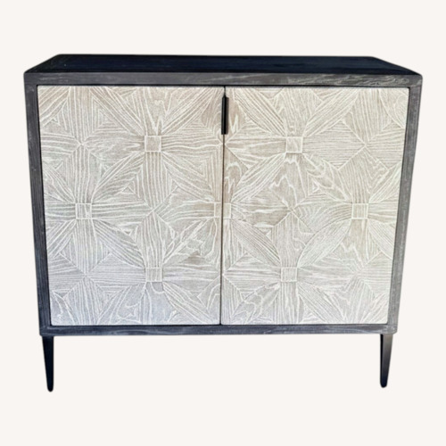 Used Uttermost Carved Wood Accent Cabinet for sale on AptDeco