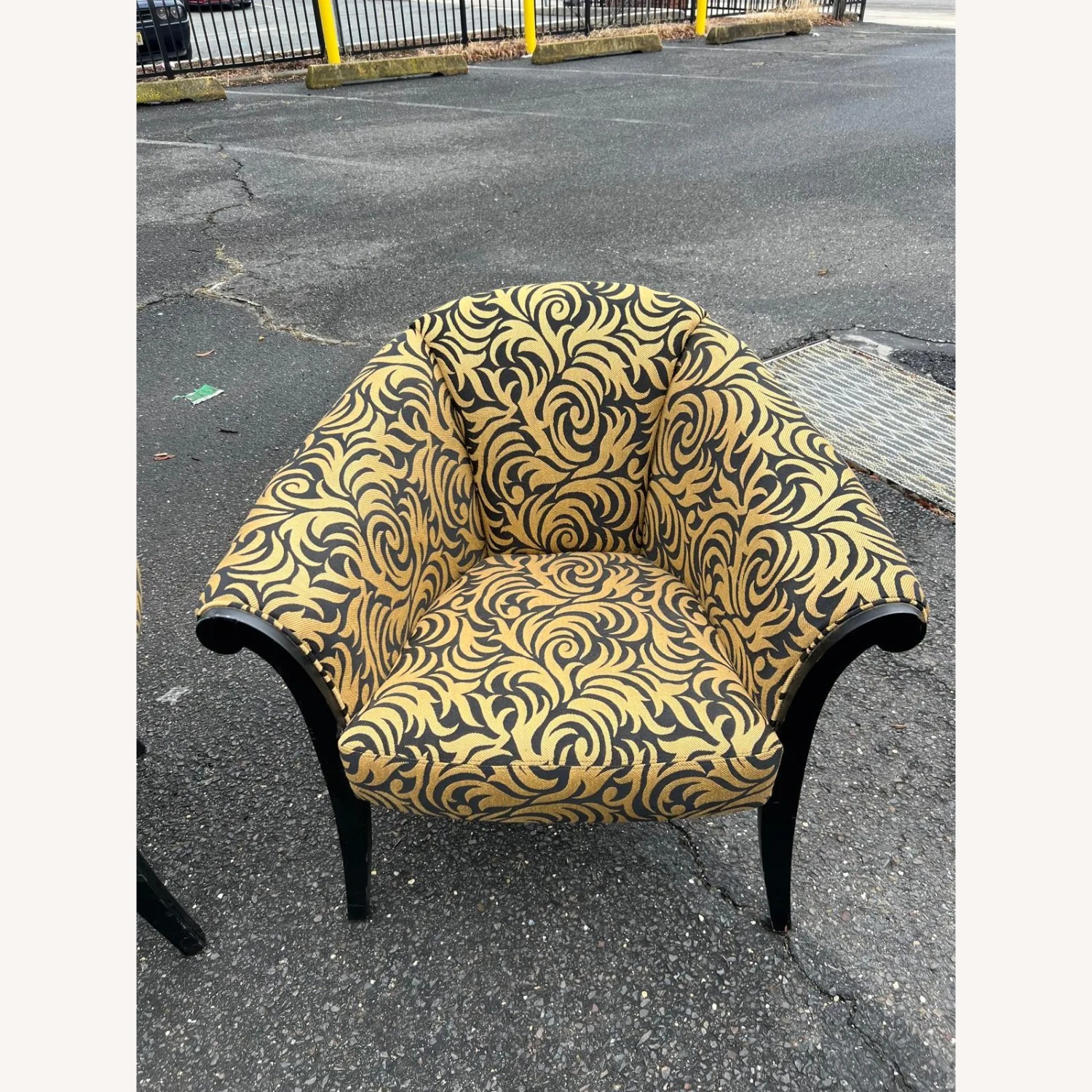 Pair of Vintage Upholstered Barrel Club Chairs - image-5