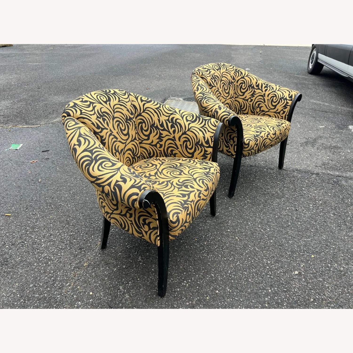 Pair of Vintage Upholstered Barrel Club Chairs - image-3