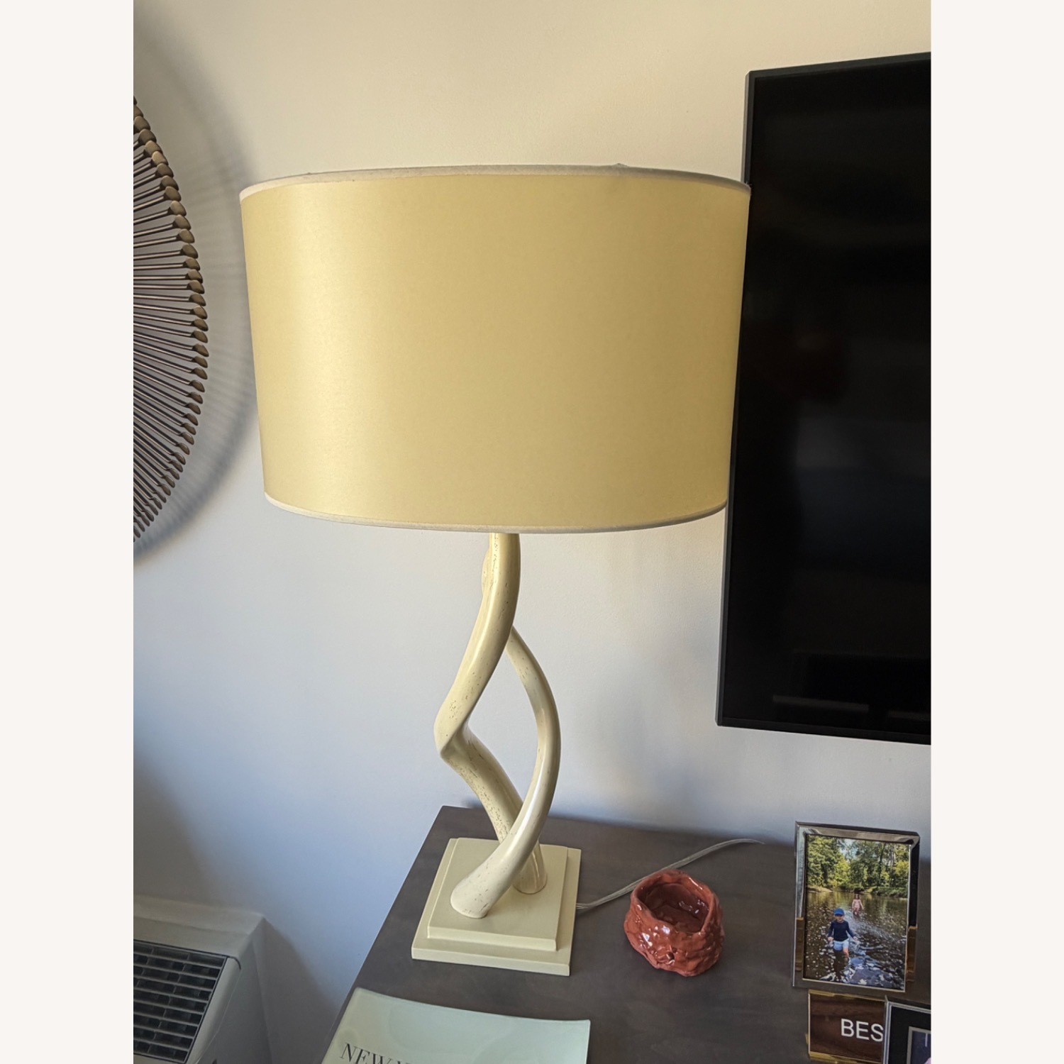 ABC Carpet and Home White Wood Table Lamp - image-1