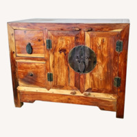Antique Chinese Provincial Elmwood Cabinet