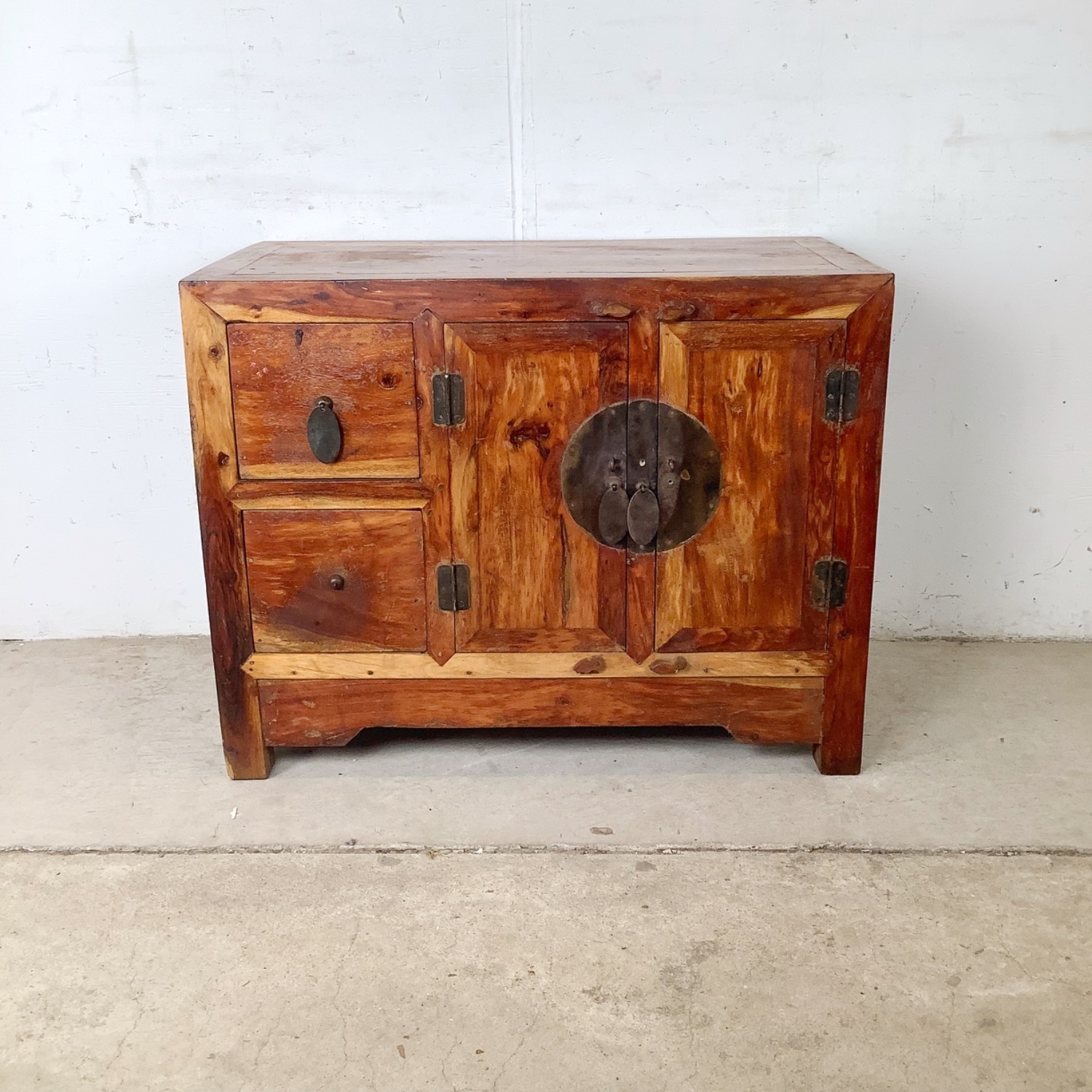 Antique Chinese Provincial Elmwood Cabinet - image-2