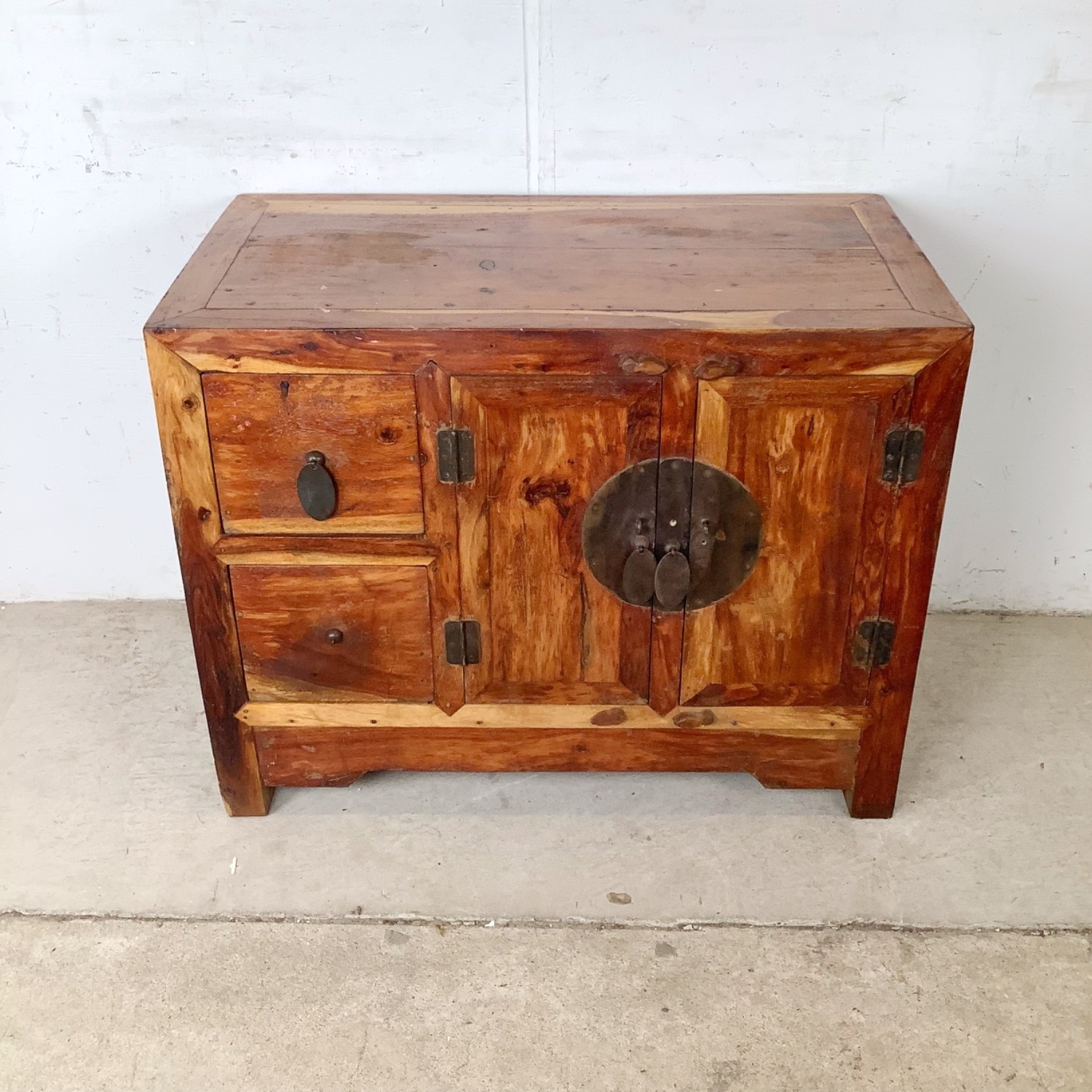 Antique Chinese Provincial Elmwood Cabinet - image-3