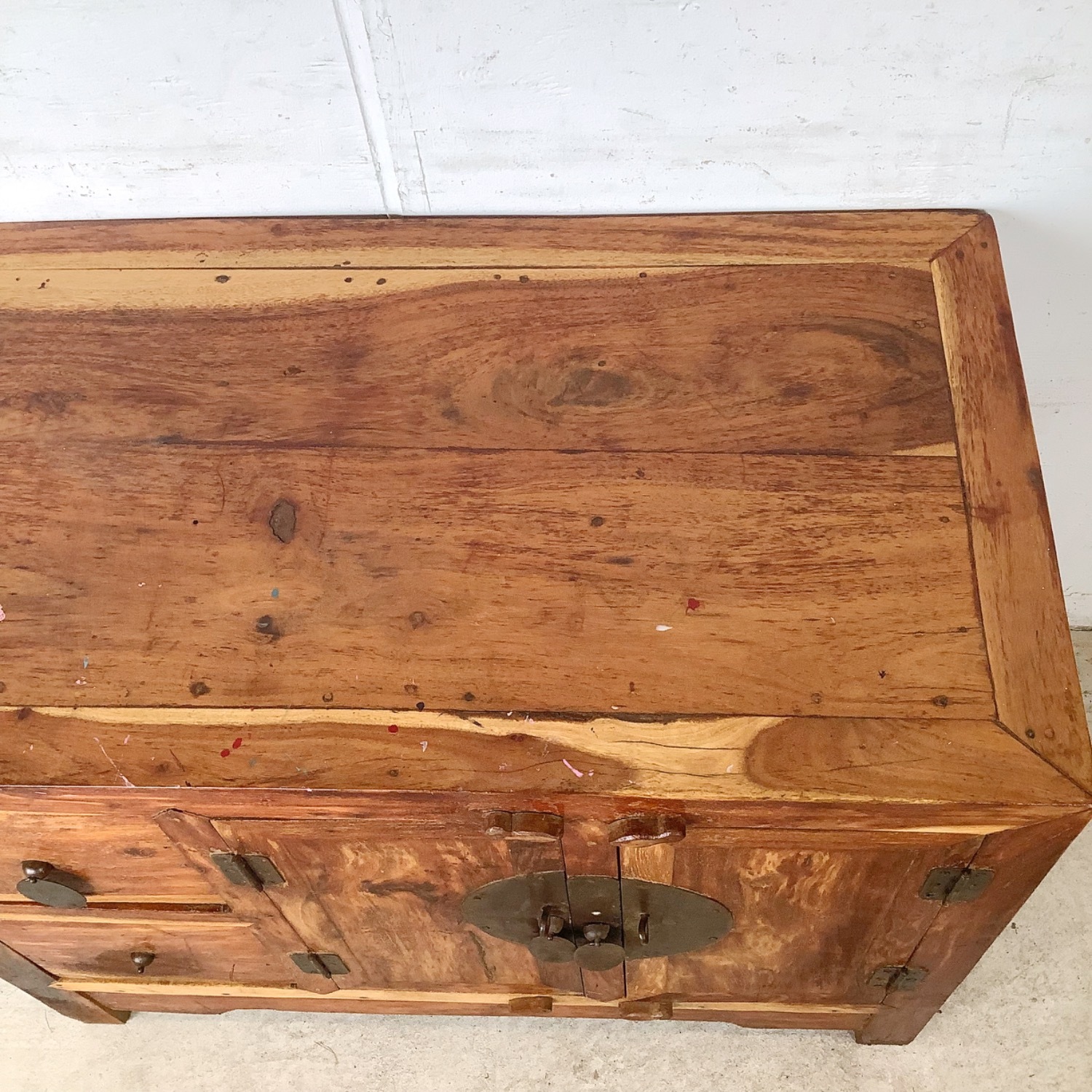 Antique Chinese Provincial Elmwood Cabinet - image-6