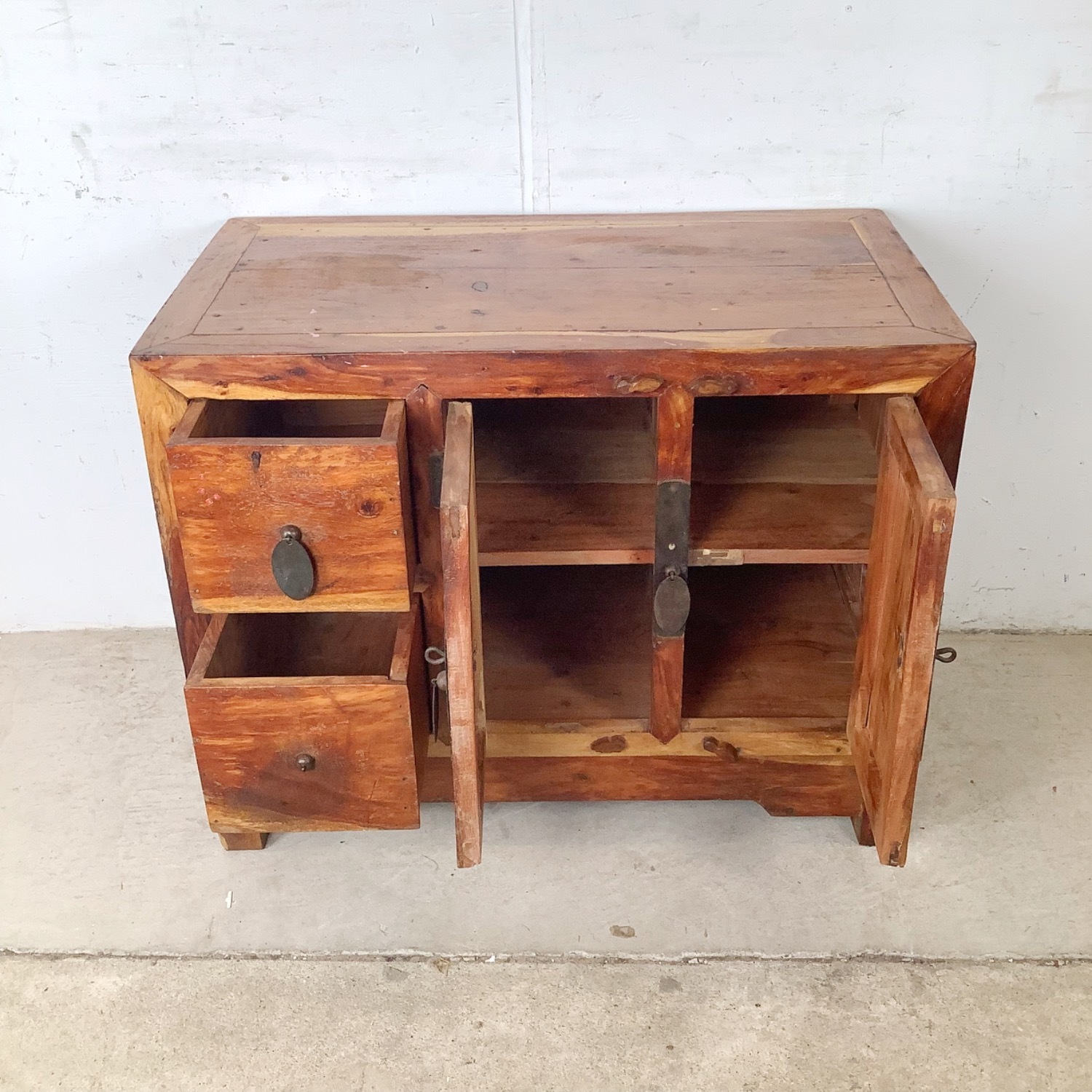 Antique Chinese Provincial Elmwood Cabinet - image-8