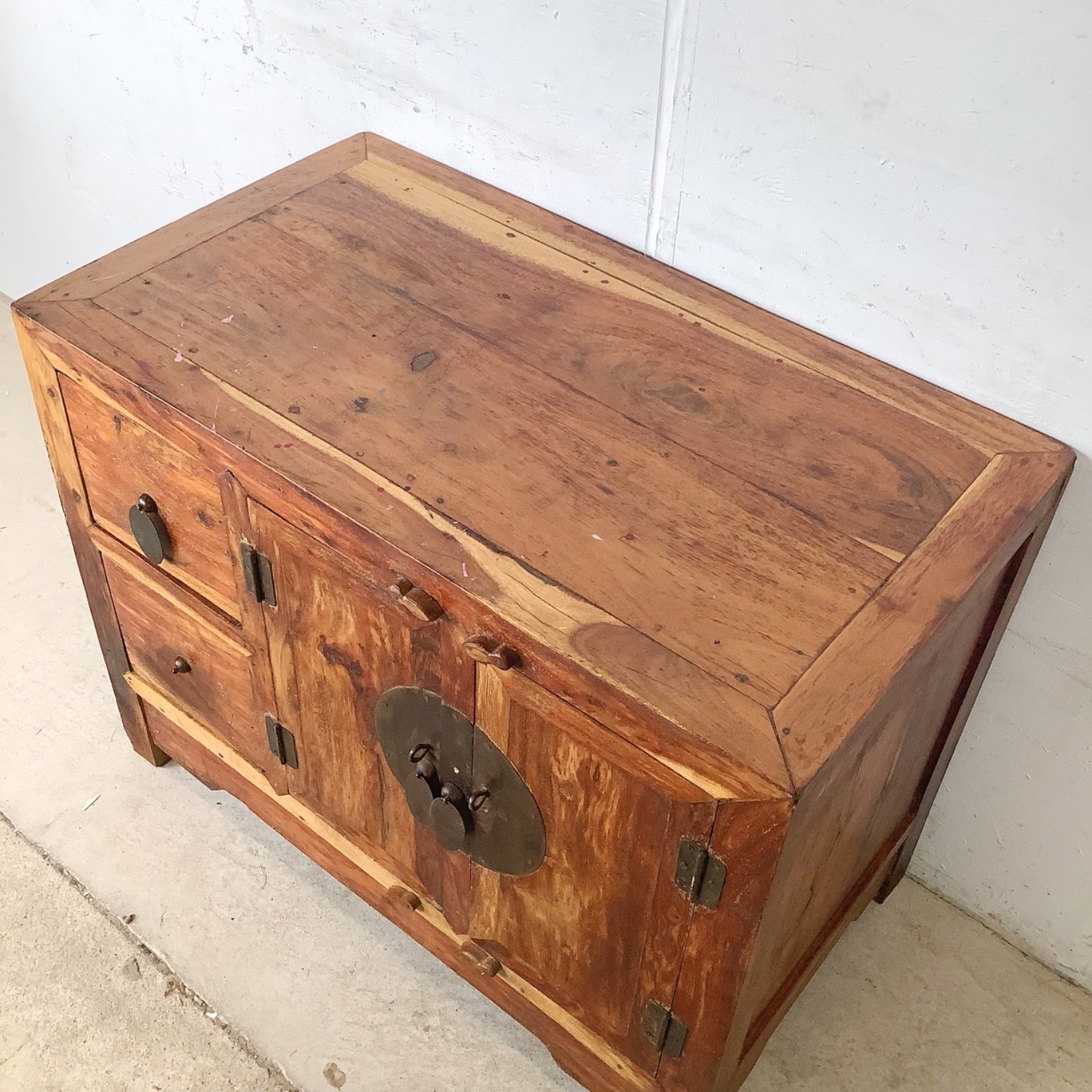 Antique Chinese Provincial Elmwood Cabinet - image-4