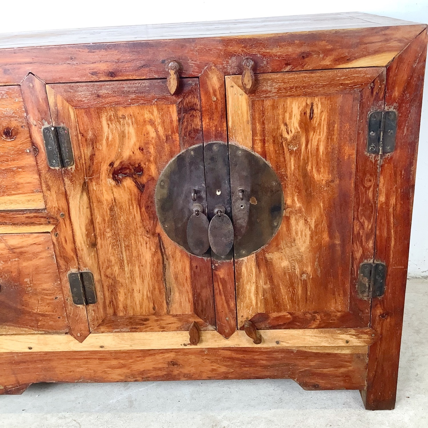 Antique Chinese Provincial Elmwood Cabinet - image-7