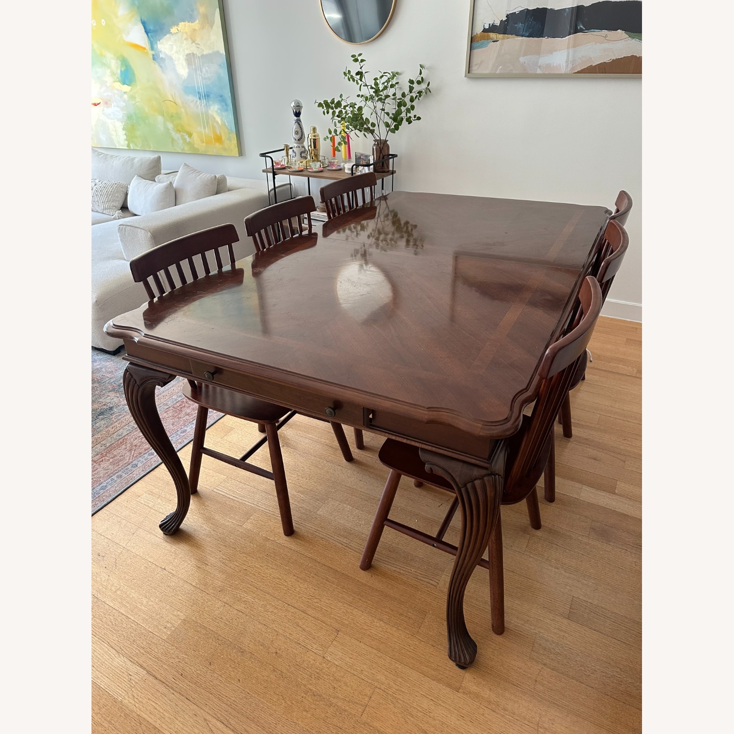 American Drew Extendable Wood Dining Table - image-1