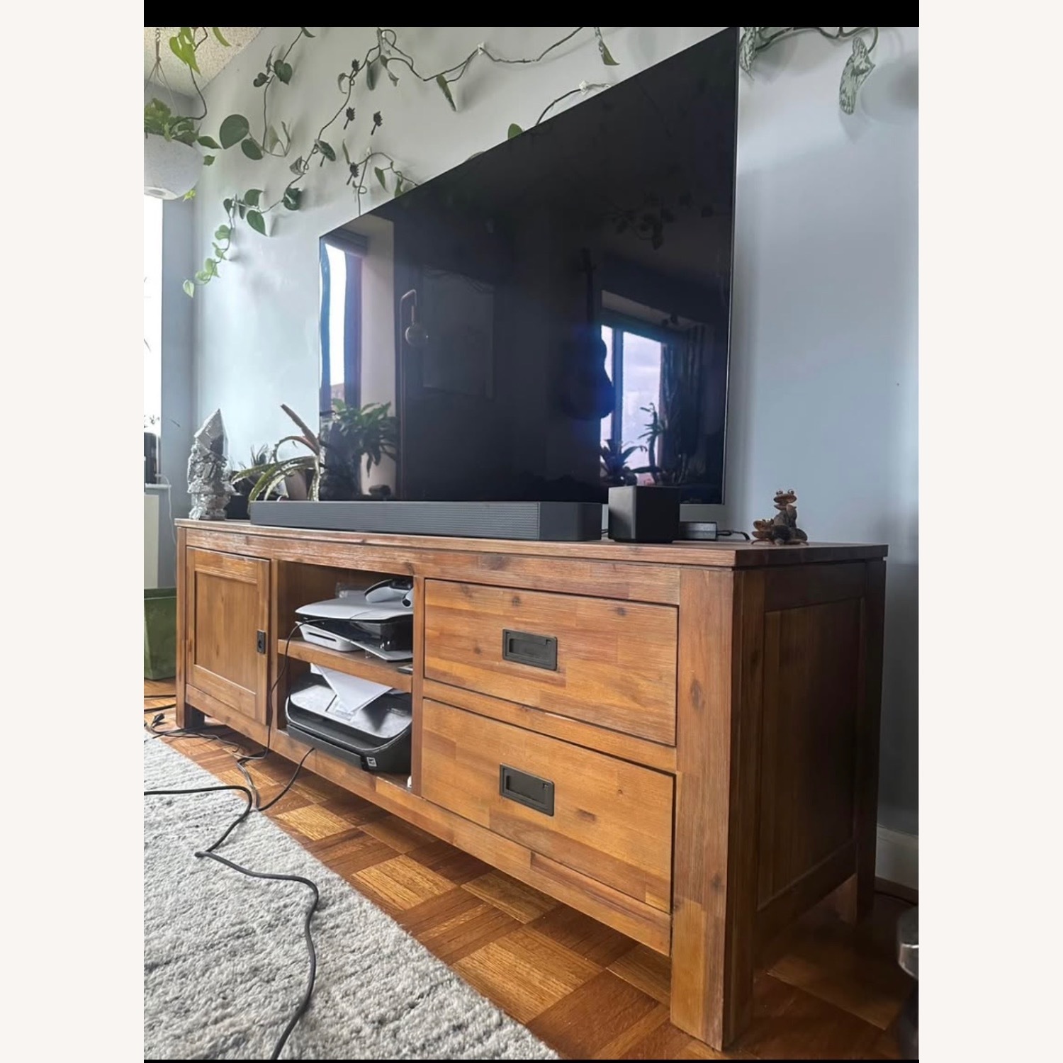 Macy's Champagne Media Storage Acacia Wood - image-2