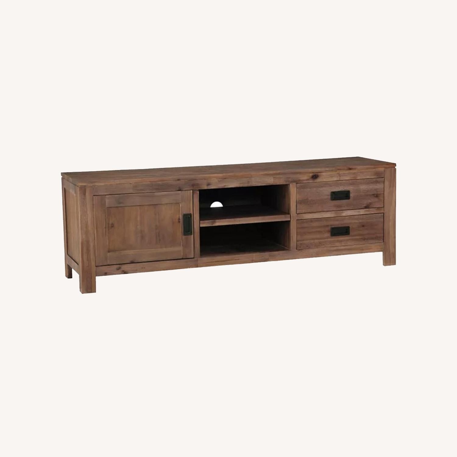 Macy's Champagne Media Storage Acacia Wood - image-5