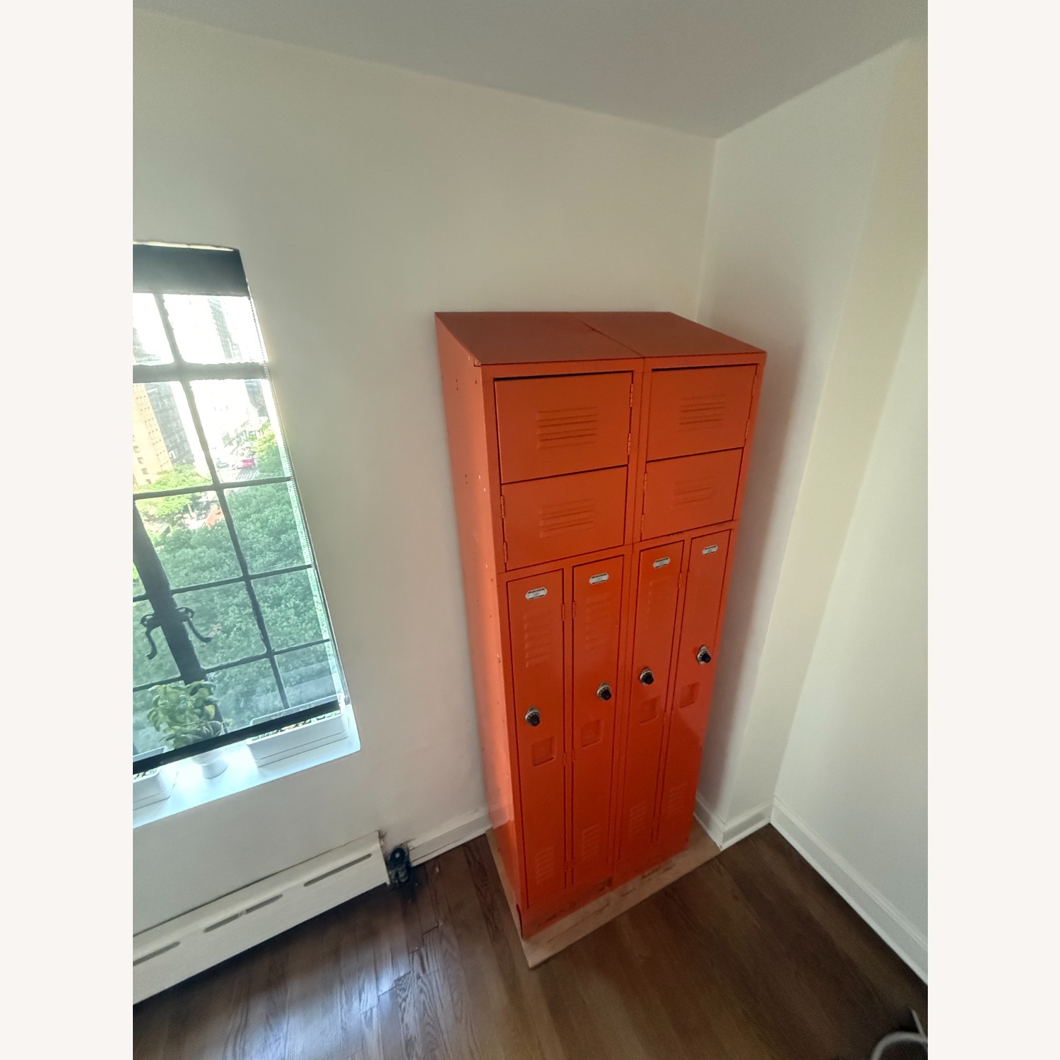 Vintage 1970s Industrial Penco Orange Lockers - image-3