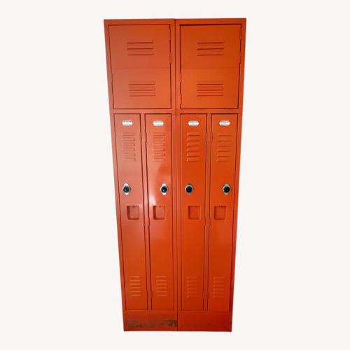 Used Vintage 1970s Industrial Penco Orange Lockers for sale on AptDeco