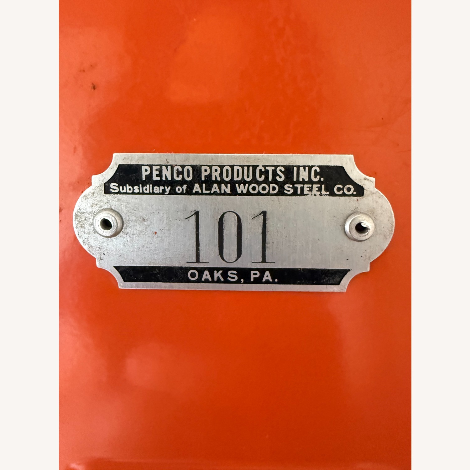 Vintage 1970s Industrial Penco Orange Lockers - image-4